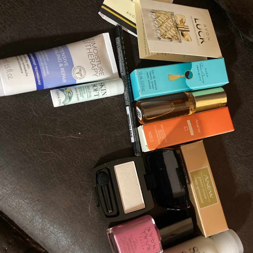 Avon Beauty/Skincare Sampler with Far Away Infinity Travel Size Perfume Spray